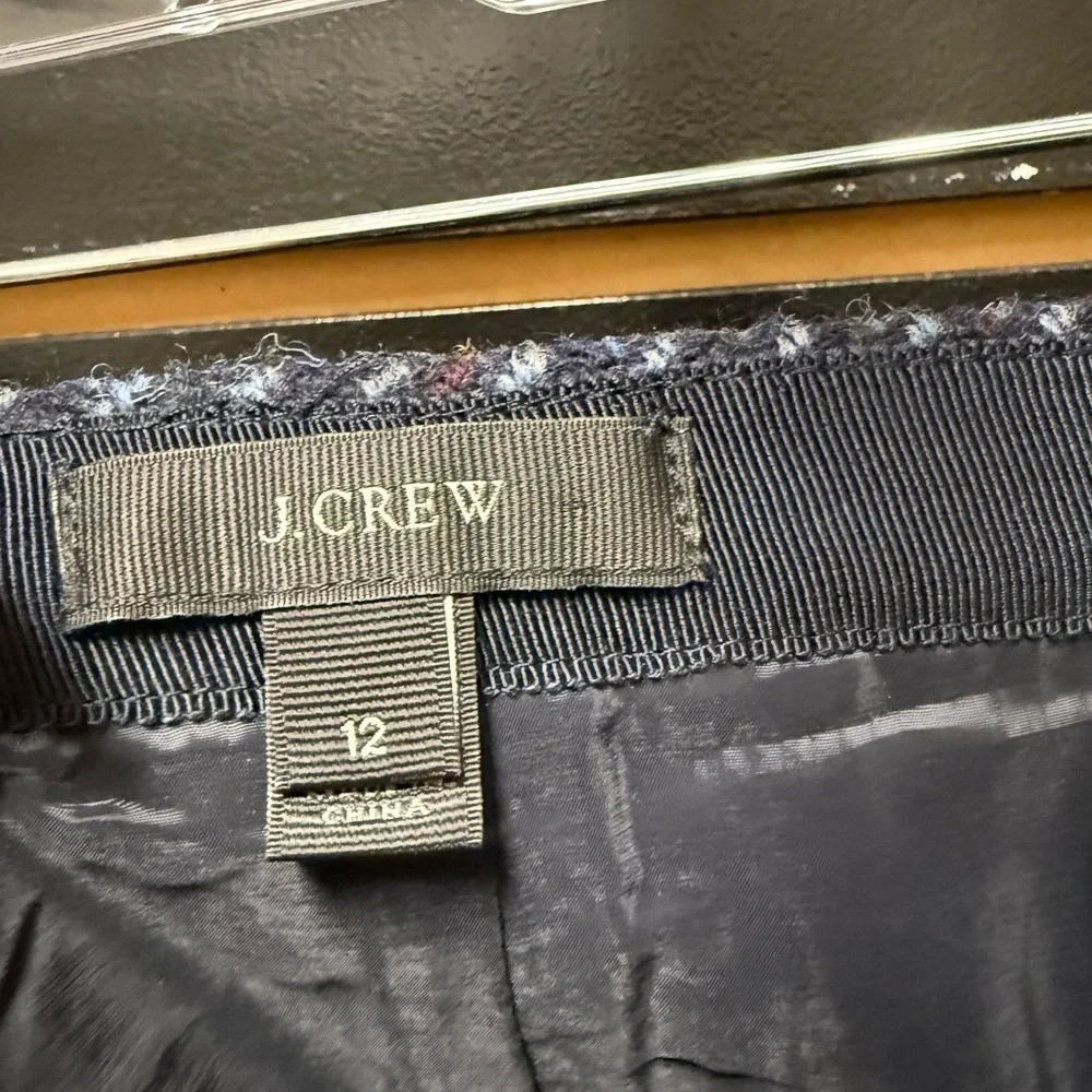 J.Crew Wool Houndstooth Zip Pencil Skirt Size 12 🖤🤎